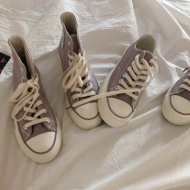 Lin Xianshen niche color gentle purple high canvas shoes women ulzzang Joker Korean version 2021 New Board Shoes