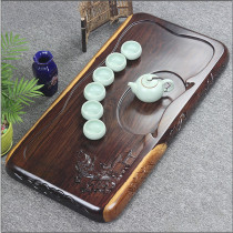 Kung Fu tea tea set ebony tea tray whole solid wood carving home tea table drainage tray