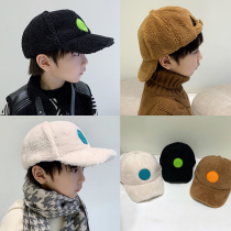 Childrens hat male tide autumn and winter lamb velvet cap boy Korean version of woolen warm hat baseball cap baby hat