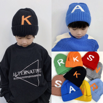 Childrens hats winter boys and girls wool caps solid color mens and womens baby hooded hat knitted hat casual warm hat