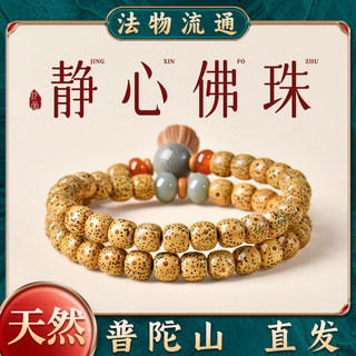 Putuo Mountain Natural Star and Moon Bodhi Beads Double Circle Bodhi Seed Buddhist Prayer Beads Emotional Stability Bracelet for Women