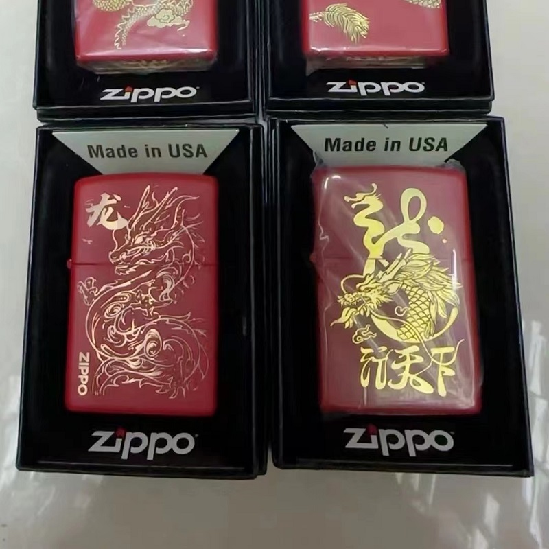 Zippo's treasure lighter official red matt paint Xiang Yuntenu Kerosene Windproof Dragon year qualified to send boyfriend-Taobao