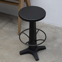 Minimalist American retro high foot bar Stool Cafe Bar Stool lift Custom solid wood Dining Stool