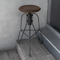 JO WORKS METAL BAR STOOL ADJUSTABLE WIRE STOOL DAY STYLE DENIM STOOL LIFTABLE CUSTOMIZE SOLID WOOD BAR STOOL