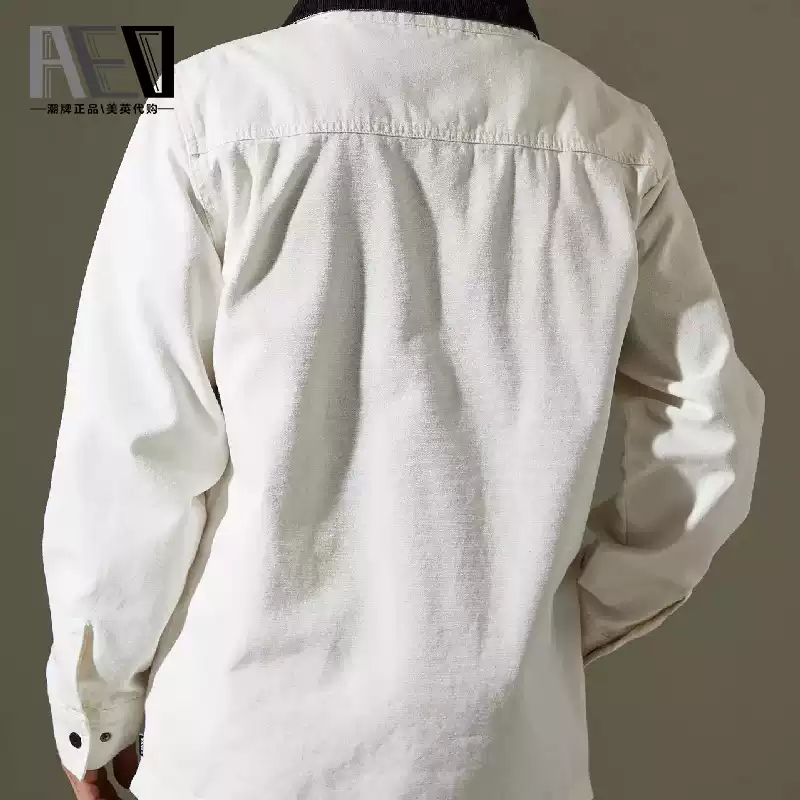 Vans/uo retro lapel half-zip jacket - men's long sleeve oversized casual outerwear top with multiple pockets - trendy style