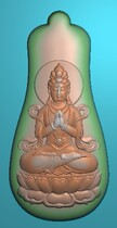 Finely carved figure 36 follows the shape of Guanyin pendant jade carving figure sitting on Guanyin double-sided computer carved figure horse
