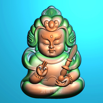 Fine carvings jade carvings baby Buddha Veda Bodhisattva Dharma protector Wei Tuo JDPaint reliefs