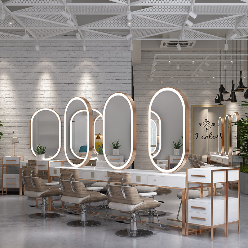 New 3AM barber shop mirror table hairdressing mirror hair salon dedicated barber shop mirror simple modern barber mirror table