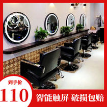 Barber shop mirror tide Net Red Beauty Hair Salon special barber shop mirror LED wall Wall single double mirror