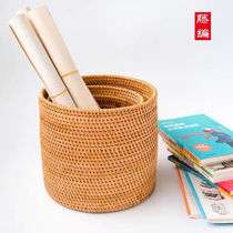 Vietnamese rattan handmade rattan round other containing basket small tea passage pen holder storage basket tabletop floral basket for home