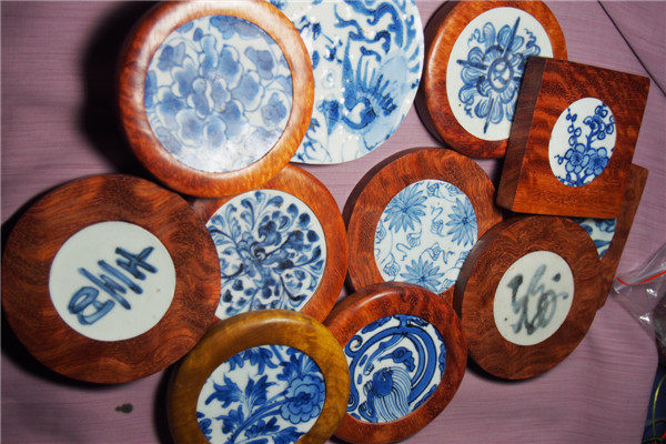 Ming Dynasty Qing Dynasty Yuan Dynasty Blue and White Five-Color Pastel Doucai Coaster Incense Drag Pot Bearing (One Thing, One Beat)