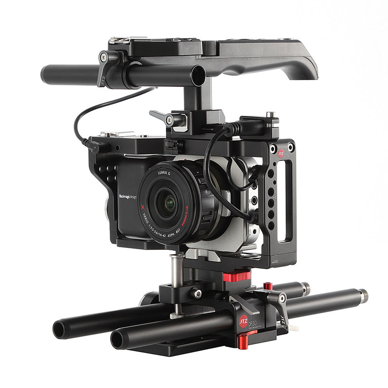 JTZ DP30 Movie Rabbit Cage Kit Multifunctional Electronic Control Handle for BMPCC Blackmagic