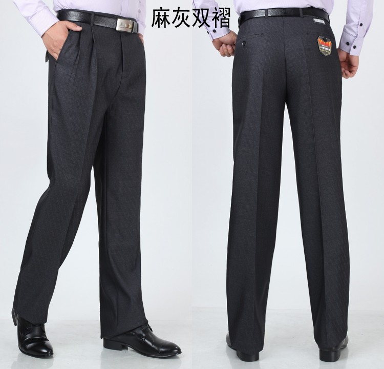 Quần len Kangaroo nam cộng với nhung dày trung niên cao eo lỏng quần nam cha ấm phù hợp với quần nóng quần tây xám