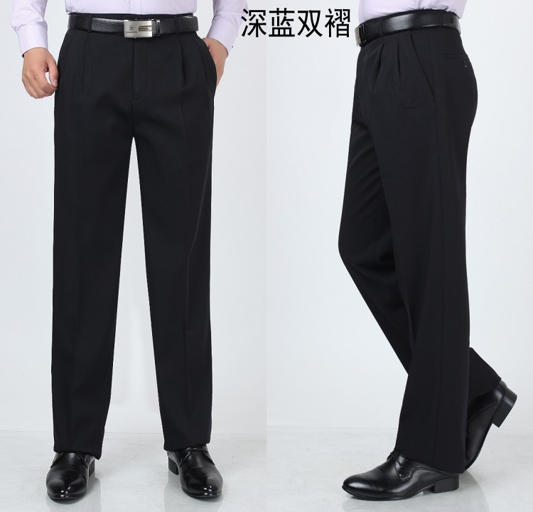 Mùa hè trung niên nam quần linen quần cao eo lỏng trung niên cha của phù hợp với đôi xếp li phù hợp với quần sâu tập tin miễn phí hot quần tây âu