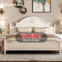 2021 New Korean bed pastoral 1 8 m double bed master bedroom wedding bed princess bed modern simple high box bed