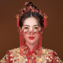 Red Chinese small flower with flower-head accessories to suit classical show and fresher bridal wedding hair accessories Chinese wind accessories