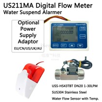 Six-point stainless steel pipe circulation water outage alarm DN20 meter US211MA displays total temperature USS-HS43TBT