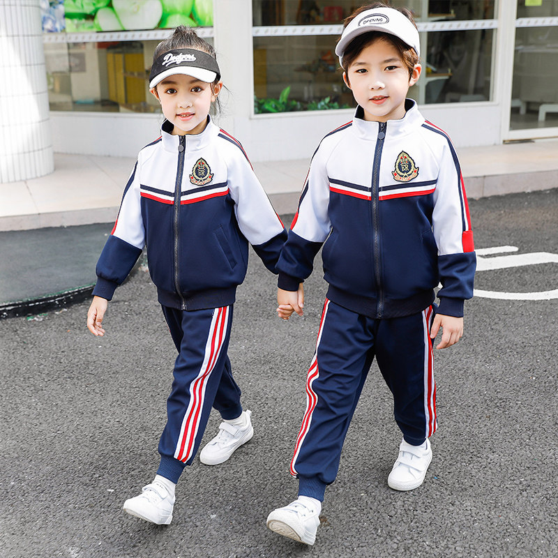 Kindergarten Garden Clothing Spring Autumn Clothing Children's School Uniform Suit Elementary School Children Class 3 sets English Lun Wind Sports to wear for autumn