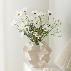 Artificial Flowers, Wabi-Sabi Style Vases, Ceramic Flower Vessels, Desktop Living Room Dining Table Decoration, Antique Style Entrance Hall Ornaments