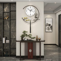 2026 New Chinese-Style Internet-Famous Clock, New Model Living Room Wall Clock, Modern Simple Creative Decorative Clock, Grand Wall-Mounted Clock