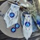 Devil's Eye Turkish Blue Eyes Handmade Cotton Thread Woven Tapestry Hanging Decoration ins Style Wall Hanging Children's Room Decoration