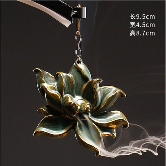 Creative Ceramic Backflow Incense Burner for Home Use, Sandalwood Incense Burner, Moon-Shaped Incense Holder, Indoor Zen-Style New Hanging Incense Burner Ornament