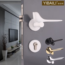 Ythyme White Birdie Door Lock Indoor Light Extravagant Silent Magnetic Suction Bedroom Door Lock Nordic Golden Minimalist Door Lock