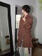Deer and Birds Barn Picture Book Draped Lyocell cotton-blend belted two-tone structured lapel jacket 6932