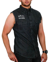 21420 Magic Locomotive Harley Men embroidered sleeveless shirt cowboy vest