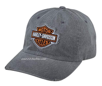 19605 Devil Harley Mens Tiebu Embroidery Gray Patte Baseball Cap