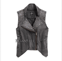 17522 Devil Harley motorcycle ladies do old wicker denim vest imported from the United States