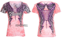 17508 Archaic AFFLICTION Lady Soul Wings Short Sleeve T US Import
