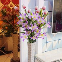 Leaf vein dried flower living room floor fake flower simulation lily flower arrangement dried flower Tulip New House wedding room decoration flower