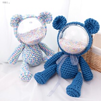 Handmade gift Net red diy bear Mickey rabbit hand-woven bag violent bear shoulder bag homemade