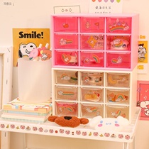 Glue drop doll lipstick storage jewelry box ins Nine Palace grid 9 hand account transparent dust jewelry stationery desktop bed