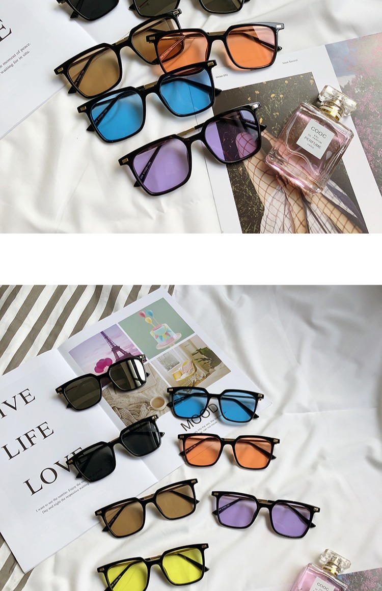 2018 đường phố mới đánh bại kính râm màu đỏ nữ phiên bản Hàn Quốc của hipster retro hoang dã hộp kính râm nam kính đổi màu