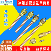 Refrigerator freezer liquid addition fluorine check valve fluorine flushing valve refrigerant flushing valve liquid quick connector