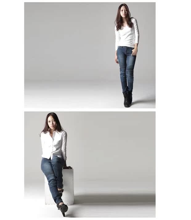 uglyBROS nữ đi xe máy quần jeans đua Harley shatter chống bảo vệ quần mùa xuân và mùa hè Slim đàn hồi cao - Xe máy Rider thiết bị bảo vệ đầu gối