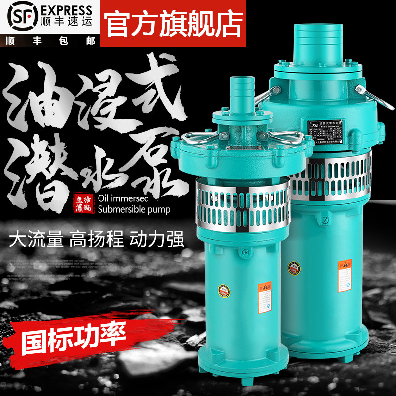 QY People's Oil Immersion Pump Submersible Pump 380V Three Phase Shanghai Farmland Irrigation 7.5kw5.5kw High Head Pumping Pump