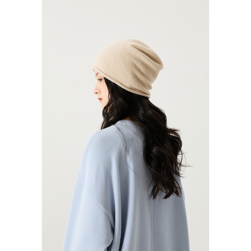 Prefree Floating Notes/ Rws Certified Traceable Wool and Yak Fleece Skin-Friendly Soft Rolled-Edge Beanie Hat Special