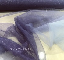 Blue Gradient red starry gauze gilded sequin powder mesh gauze wedding dress mesh fabric fabric