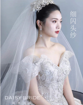 Champagne hot bronzing silver silver bride medium hard fine powder shiny piece wedding gown gauze fabric