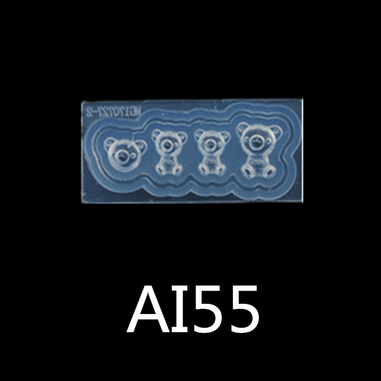 Bear Ai-55new pattern manicure Carving mould Cartoon Mickey head Mickey Mouse Bear nail decorate Soft candy silica gel Abrasives love