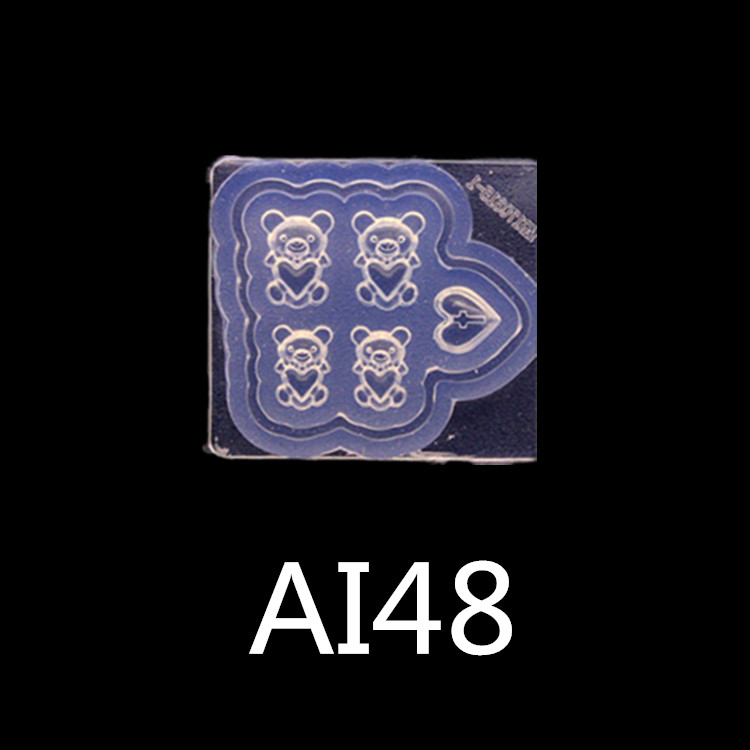 Bear Ai-48new pattern manicure Carving mould Cartoon Mickey head Mickey Mouse Bear nail decorate Soft candy silica gel Abrasives love