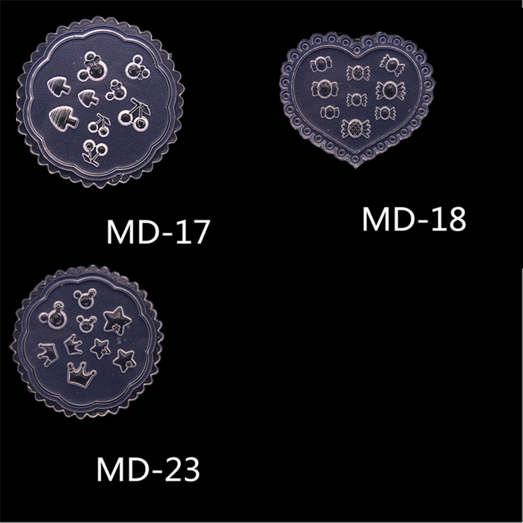 Off White & MD17 + 18 + 23new pattern manicure Carving mould Cartoon Mickey head Mickey Mouse Bear nail decorate Soft candy silica gel Abrasives love