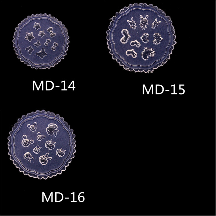 White & Md14 + 15 + 16new pattern manicure Carving mould Cartoon Mickey head Mickey Mouse Bear nail decorate Soft candy silica gel Abrasives love