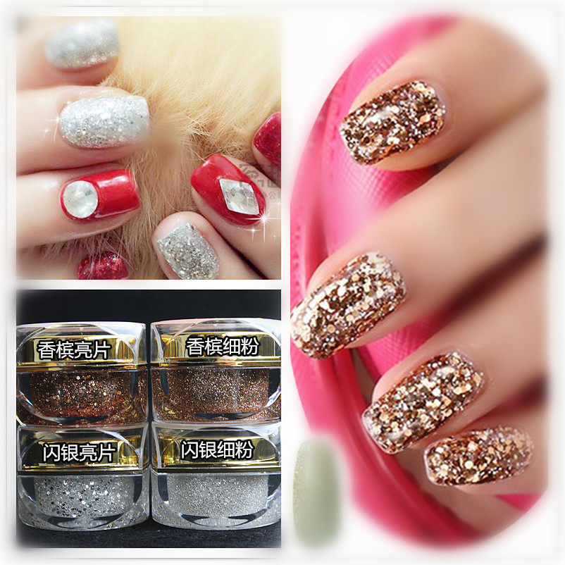 Nail nail nail removable therapeutic glue gradient flash flash flash champagne fine powder coloured cans 15ML