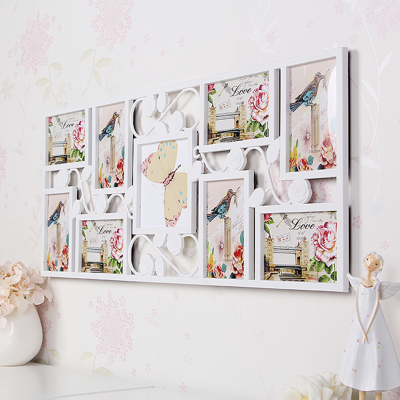 European-Style One-Piece Minimalist Rose Creative Combination Photo Frame for Wall Hanging, Suitable for Friends and Besties Photo Wall, 6inch Photo Frames, 