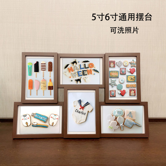 照片墙欧式相框墙创意过道餐厅玄关装饰6寸相框组合美式相片墙