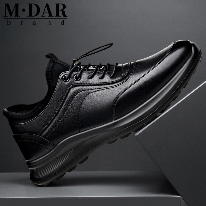 Men's Shoes 2026 Summer New Style Genuine Leather Breathable Casual Leather Shoes Men's Height-Increasing Soft-Soled Business Men's Sports Shoes